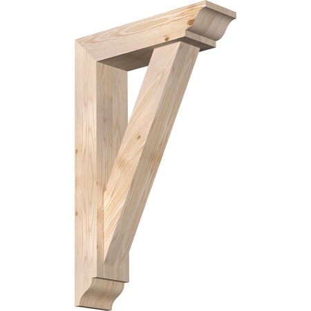 Ekena Millwork Traditional Traditional Smooth Bracket w/ Offset Brace, Douglas Fir, 5 1/2"W x 20"D x 32"H BKT0604X20X32TRA01SDF
